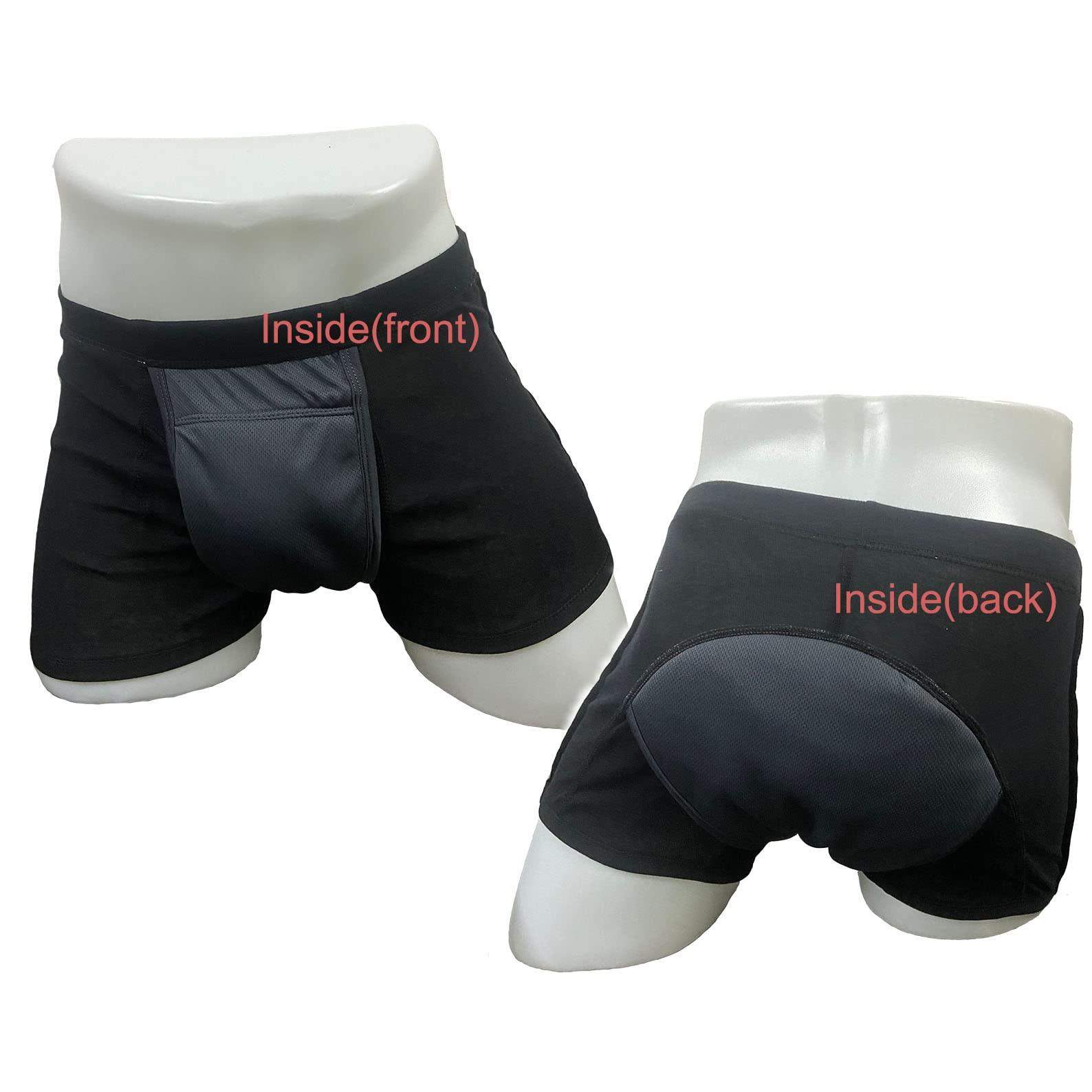 Esfeely Men\'s Washable Incontinence Underwear Adults Patient Reusable Breathable Boxer Diapers for Adults Prostate 200ml (XX-Large, Grey)