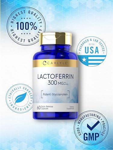 Carlyle Carlyle Lactoferrin Supplement | 300mg | 60 Capsules | Non-GMO and Gluten Free