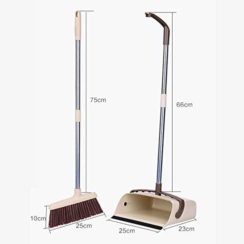 brooms brooms NLIAN and Dustpan Set, with 75cm Long Handle House Sweep with Upright Stand Up Dustpan for Home Kitchen Room Office Lobby Floor Cleaning