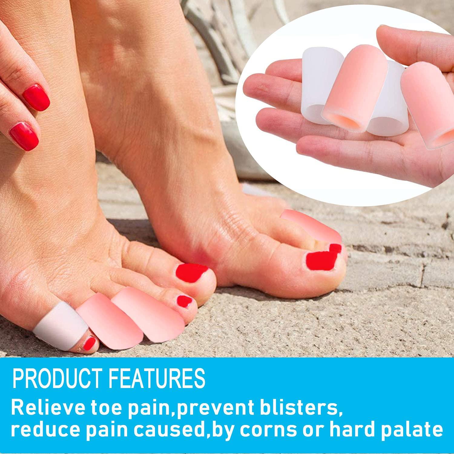 Reppkyh 24 Pack Gel Pinky Toe Protectors, Silicone Small Toe Caps, Gel Little Toe Sleeves For Corns, Little Toe Tubes, 2 Different Sytle Reduct Friction from Shoes Blisters, Calluses, Hammer Toes