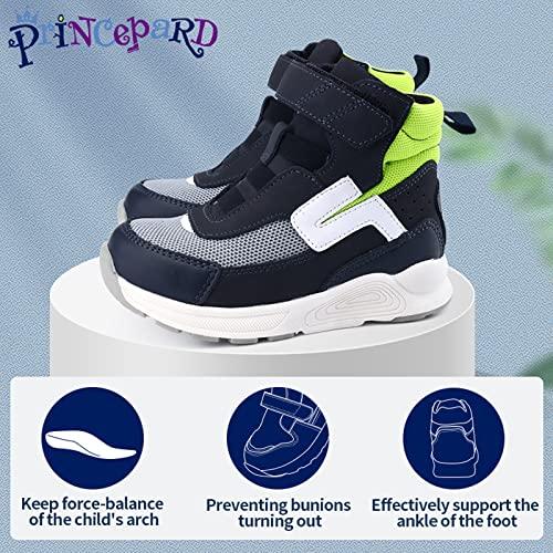 princepard Orthopedic Shoes for Kids,High Top Corrective Sneakers with Arch & Ankle Support for Girls and Boys\' Flat Foot,Anti-Slip Soles Green