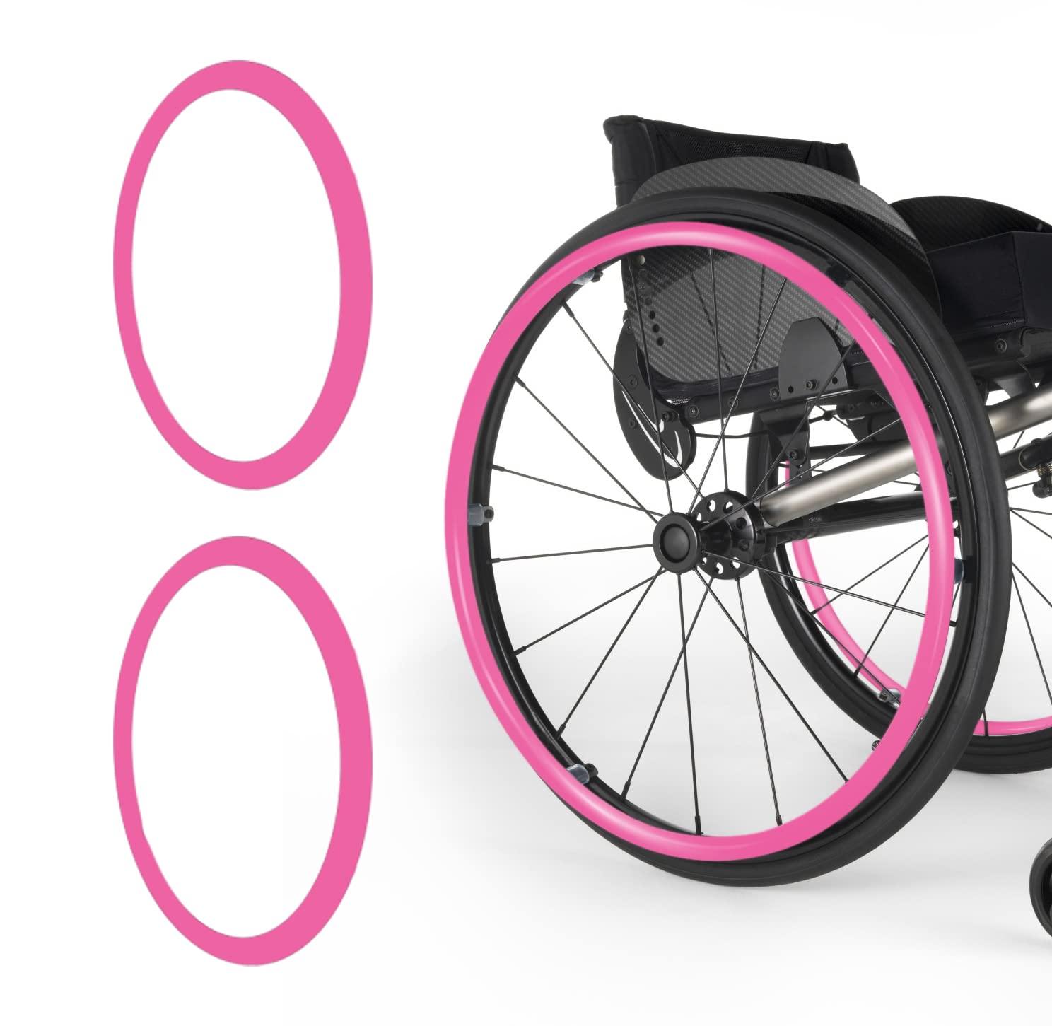 Broutery Broutery Wheelchair Push Rim Covers, 24inch Non-Slip Grips, 1 Pair Silicone Hand Cover, Rear Wheel Grips Accessories, Pink