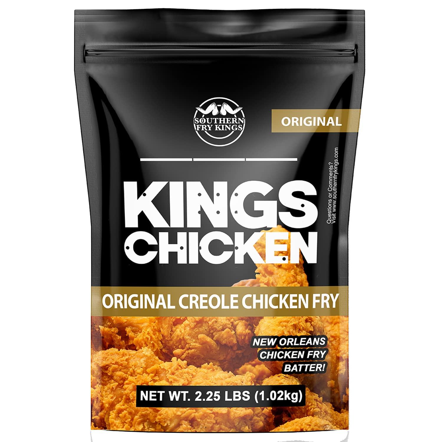 Southern Fry Kings Southern Fry Kings Chicken Fry Batter Mix, Seasoned Coating Fried Chicken Mix with Creole Spices, Crispy Mix for Pork and Chicken, Dip and Fry, 2.25lbs