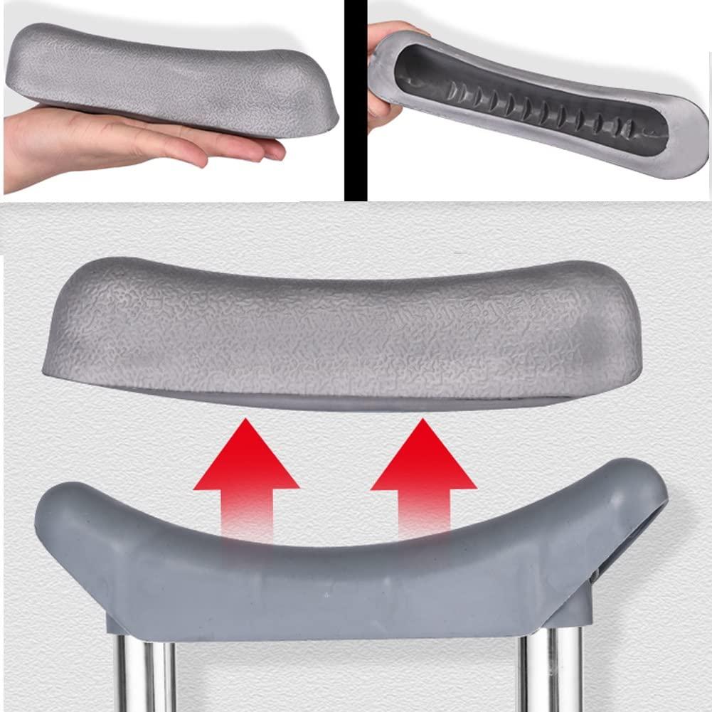 YKNAG Direct Store Underarm Crutches Adult with Pad and Handle, Anti Slip Axillary Crutch for Walking, Adjustable Height with Button, Silver (Color : 1 Count, Size : Large)