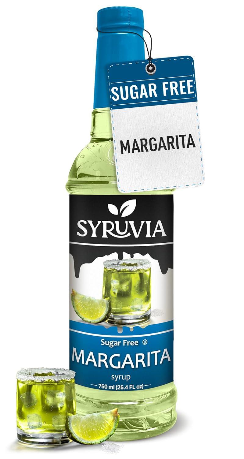 SYRUVIA Syruvia Sugar-Free Lime Margarita Syrup - 25.4 fl oz. Premium Cocktail Mixer. No Calories, Gluten-Free, and Keto-Friendly. Ideal for Enhancing Drinks, Cocktails, Mocktails, and More.