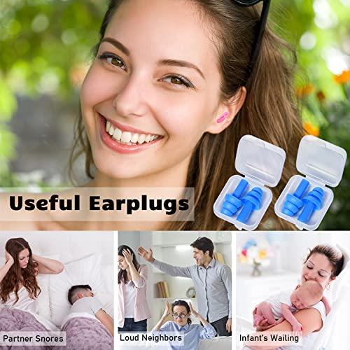 Tondiamo 150 Pairs Silicone Ear Plugs Bulk Individually Wrapped Noise Cancelling Earplugs for Sleeping Reusable Noise Reduction Earplugs Colorful Soft Ear Plugs with Carry Case for Swimming Snoring