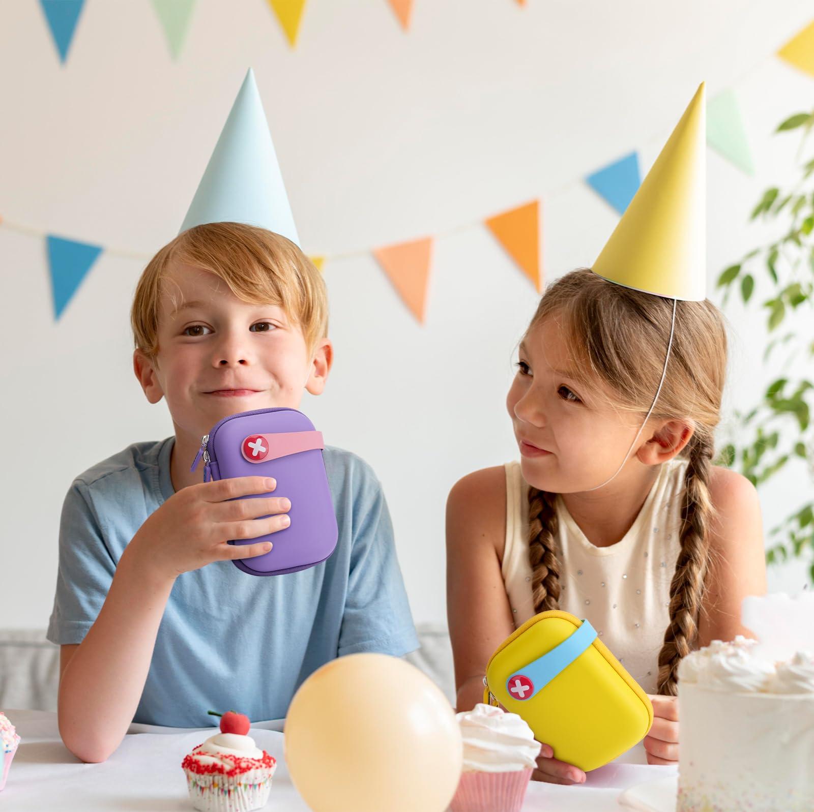 KakuKa Mini First Aid Kit, 113 Pc. Water-Resistant Hard Toddler Kids Small Cute Case for Car, Home - TSA-Approved Travel Size