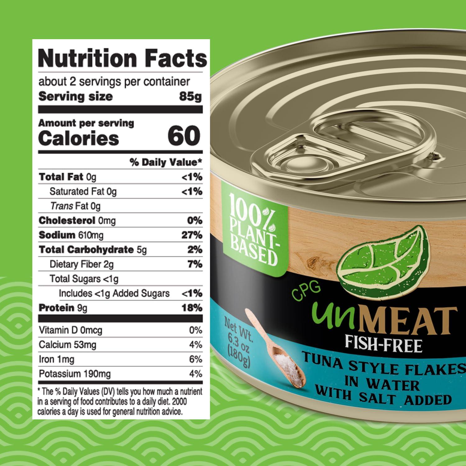 unMEAT unMEAT Plant Based Tuna Style Flakes | Easy to Prepare Plant Based Canned Tuna | Protein-Rich Vegan Tuna Flakes in Water, 12 pack