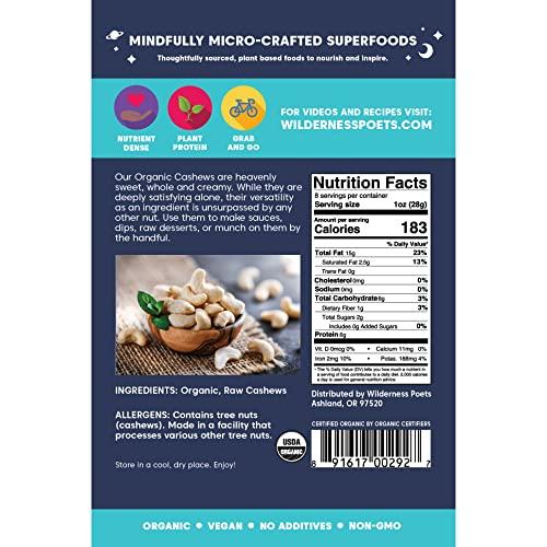 Wilderness Poets Wilderness Poets Cashews - Organic Raw Cashew Nuts, 8 Ounce (227 Grams)