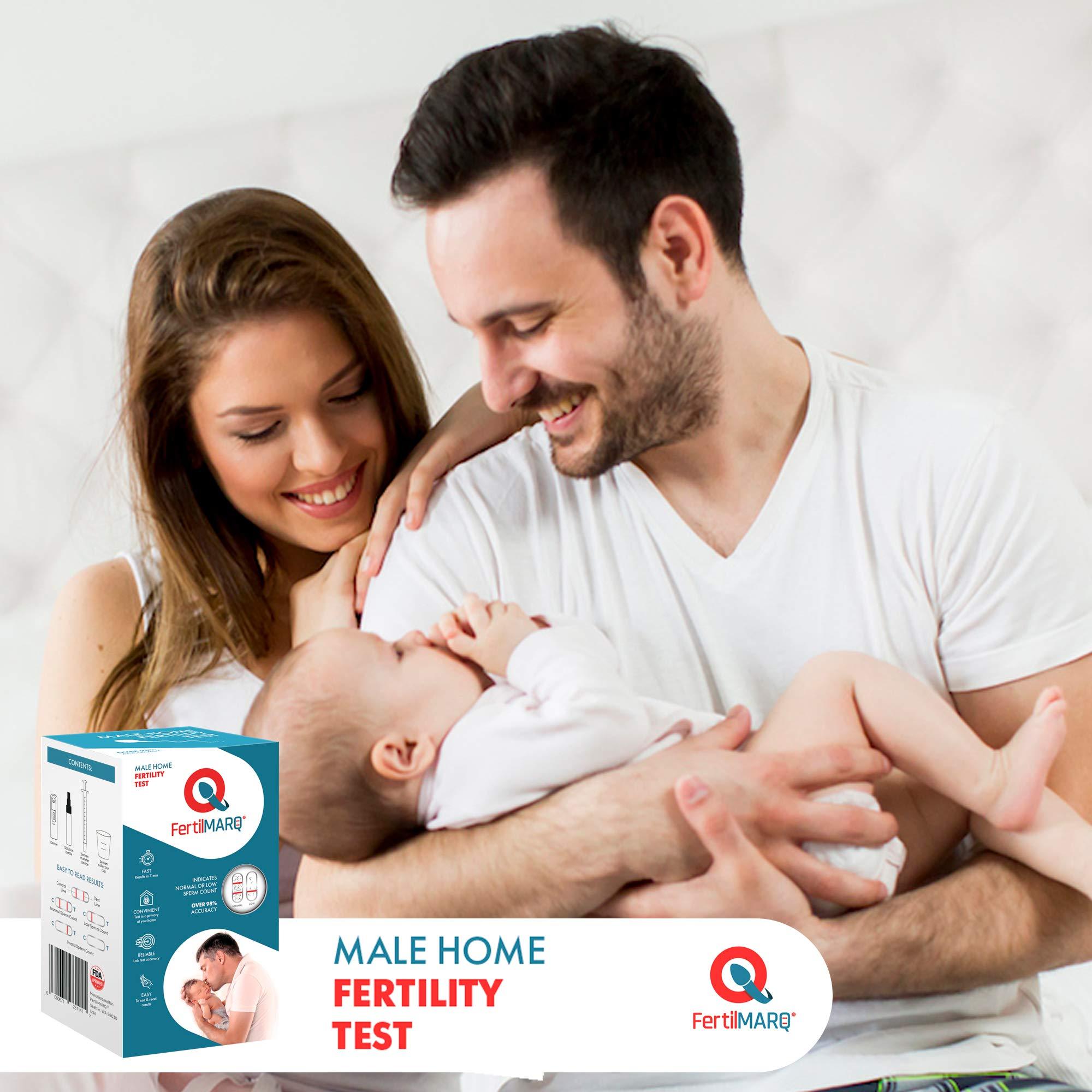 FERTILMARQ Fertility Test for Male, Home Sperm Test Kit for Men | Indicates Normal or Low Sperm Count | Convenient Accurate and Private | Easy to Read Results