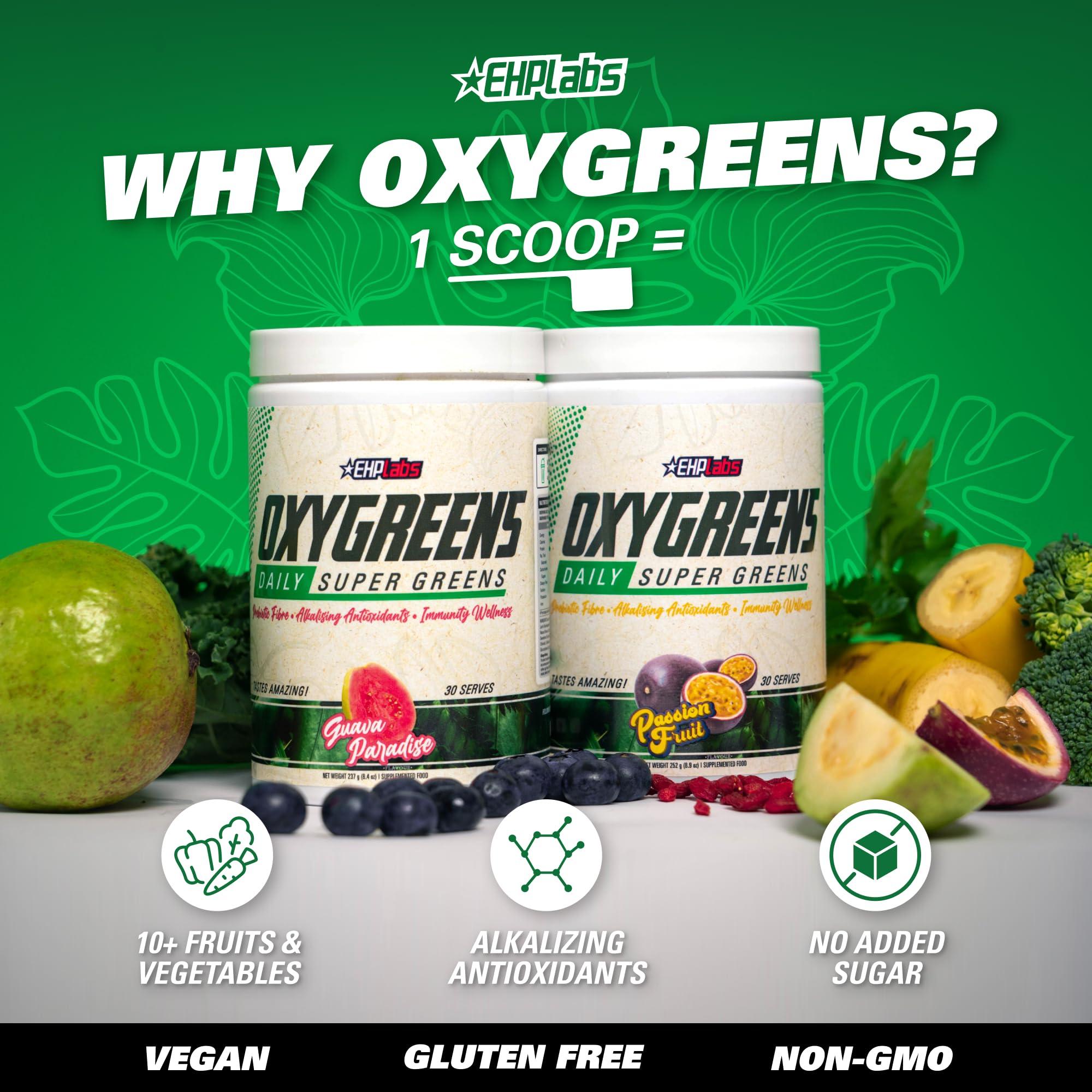 EHP Labs EHPlabs OxyGreens Super Greens Powder - Spirulina & Chlorella Superfood, Green Juice Powder & Greens Supplements with Prebiotic Fibre, Antioxidants & Immunity Support, 30 Serves (Pineapple)