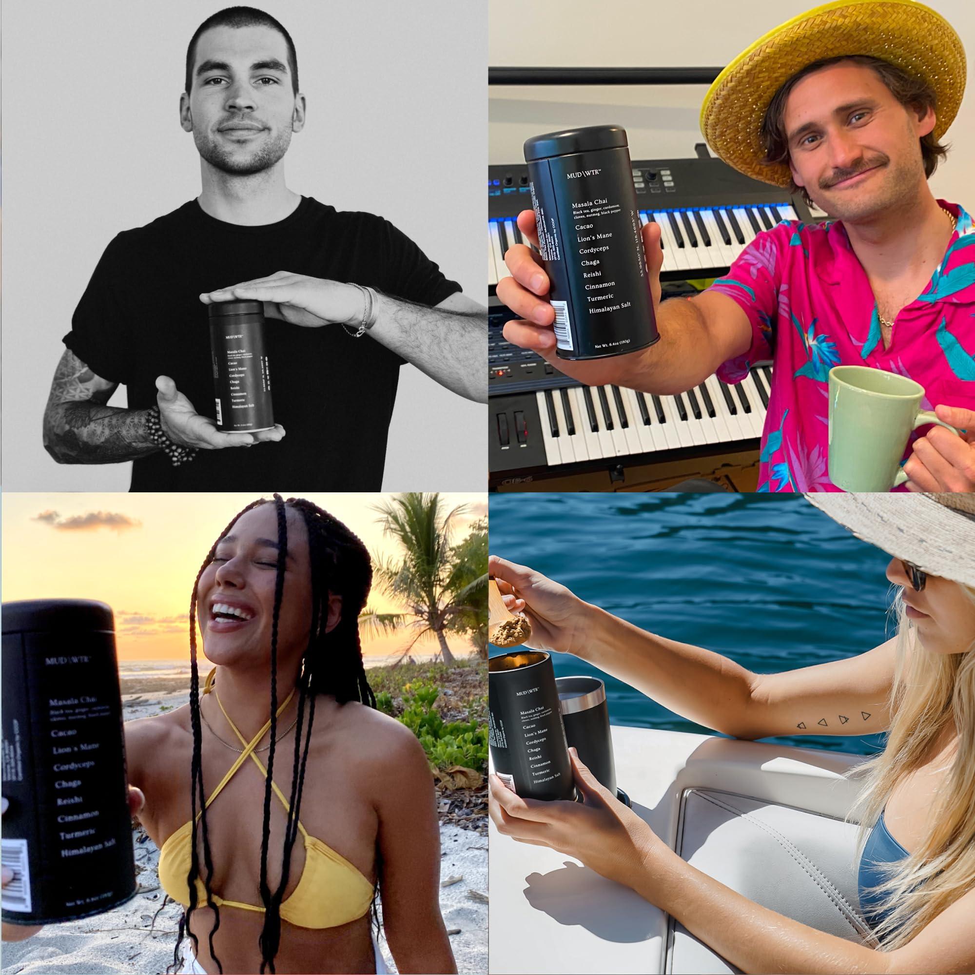 MUD\\WTR MUDWTR Rest (30 servings) - Organic Mushroom Evening Roobios Tea - Relaxation, Wind Down, Sleep Quality - Vegan, Gluten Free, Non-GMO, Whole30