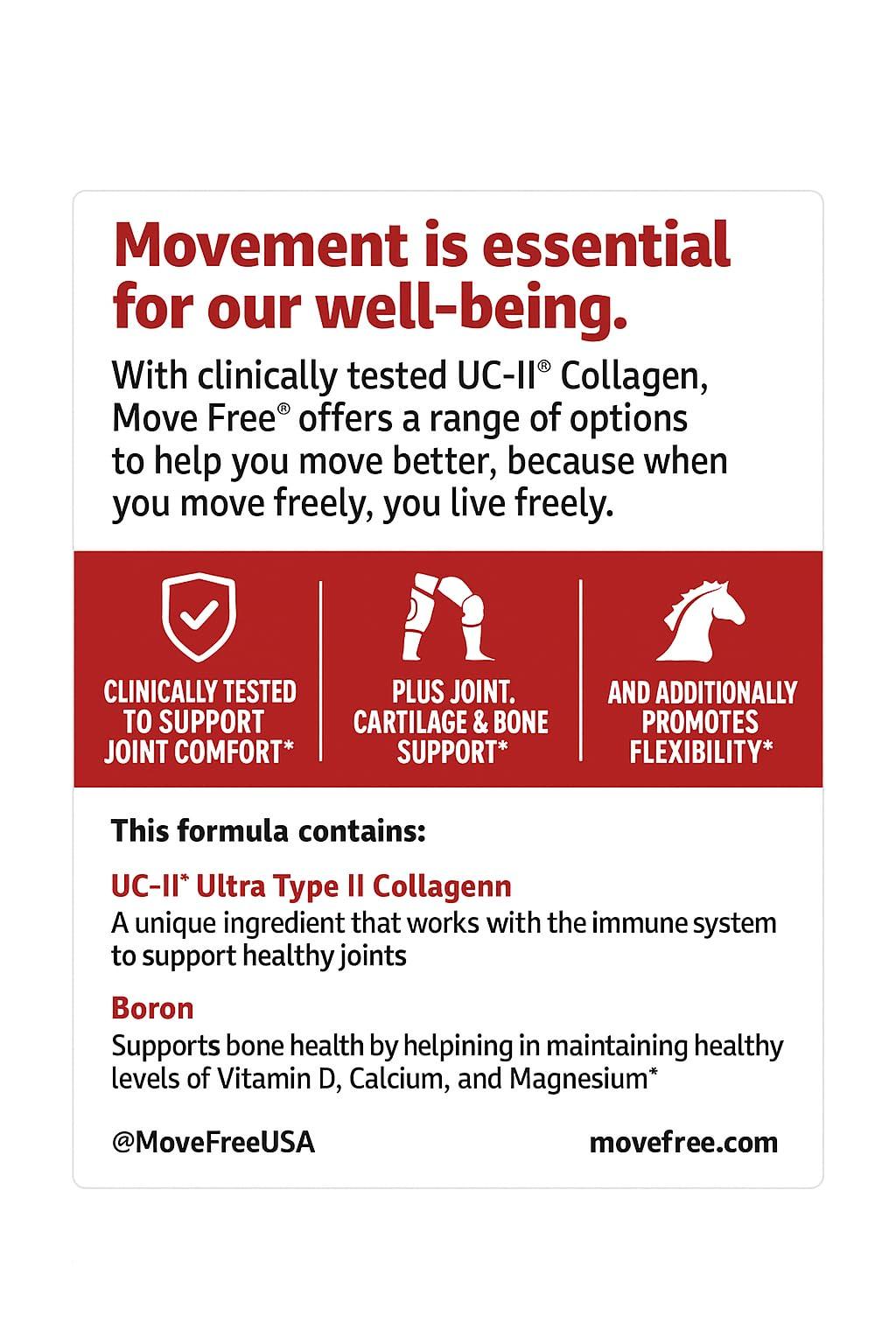 FrenchGlory Move-Free Ultra Triple Action Joint Supplement, 1-Pack of 75 Tablets