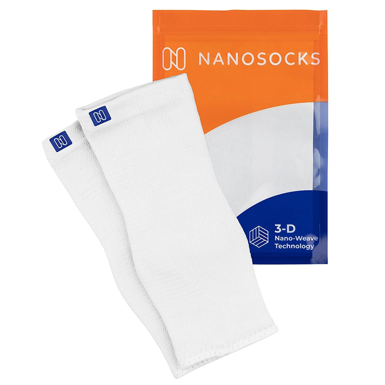 NanoSocks NanoSocks Compression Socks for Women & Men (1 Pair) - BEST Ankle Brace Support Sleeve for Neuropathy, Plantar Fasciitis, Diabetic Foot Nerve Pain Relief - Toeless (Small, White)