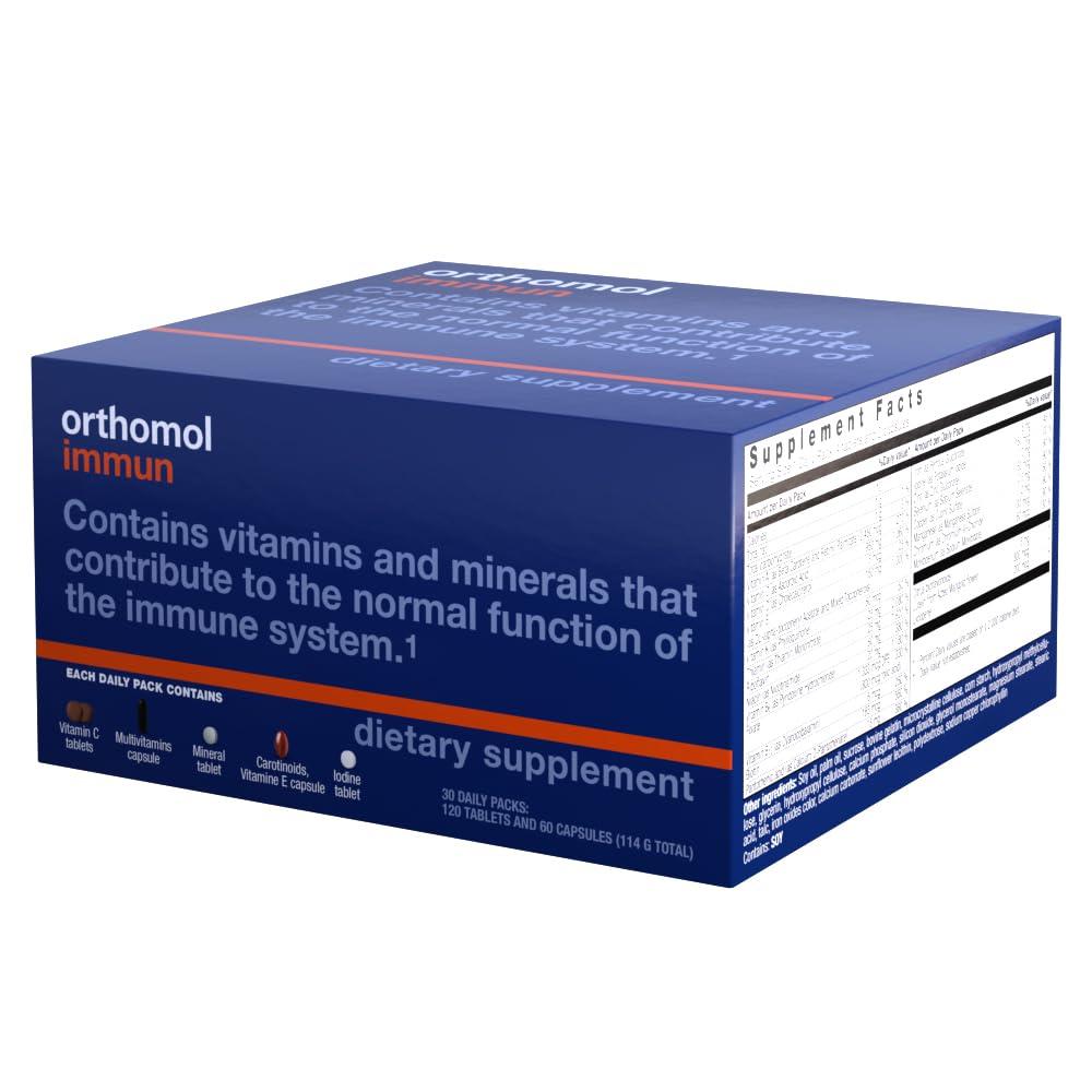 Orthomol Orthomol Immun Tablet and Capsule, Immune Support Supplement, 30-Day Supply, Vitamins A, B, C, D, E, Zinc, Iodine