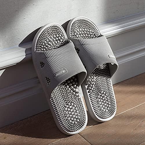 Acupressure Massage Slippers for Plantar Fasciitis for Women Acupuncture Slippers Arthritis Neuropathy Pain Relief Non Slip Massage Sandals Women Stress Relief Gifts for Bath US Men 8.5 9.5 Grey