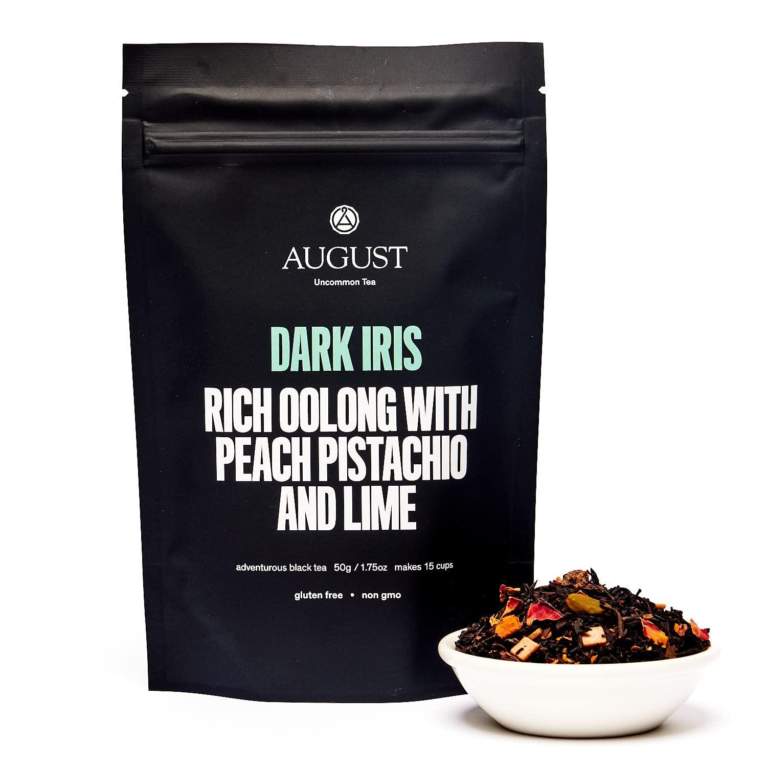 August Uncommon Tea August Uncommon Loose Leaf Tea - Dark Iris Rich Oolong with Peach, Pistachio and Lime