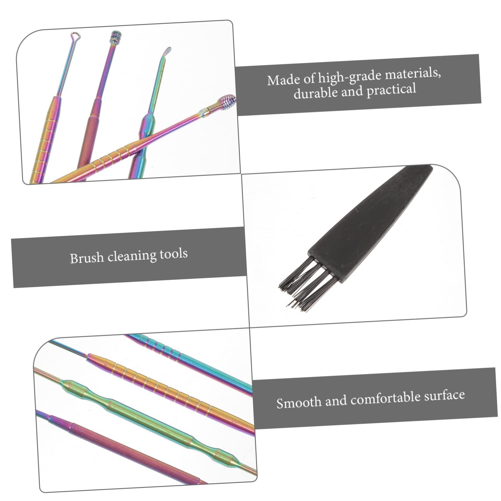 Healvian Healvian 4 Sets Ear Cleaning Set of 5 Electric Scrubber Earwax Removal Drops Piercing Kit Ear Cleaning Kit Headphones Ear Wax Removal for Facial Ear Scoop Ears Stainless Steel
