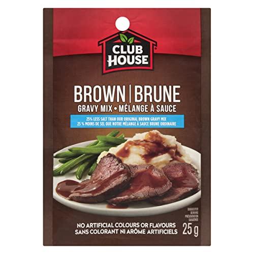 Club House Gravies, Mixes & Seasonings Club House Brown 25% Less Salt Gravy Mix, 25g/1oz., {Imported from Canada}