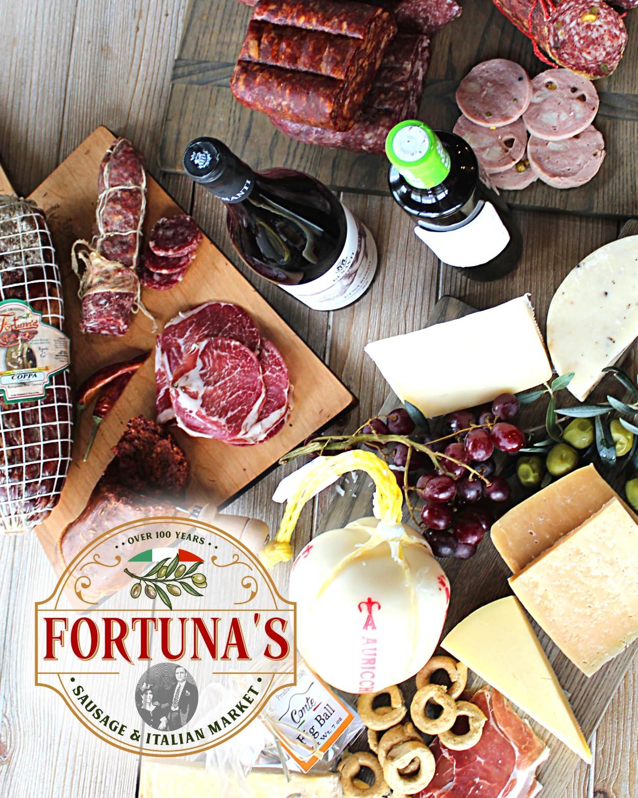 Fortuna\'s Fortuna\'s Provolone Piccante - Sharp & Imported from Italy - Aged to Perfection for Over a Year - Semi-Firm Texture - 1 lb Wedge. Wax rind. Enjoy a Bold Taste