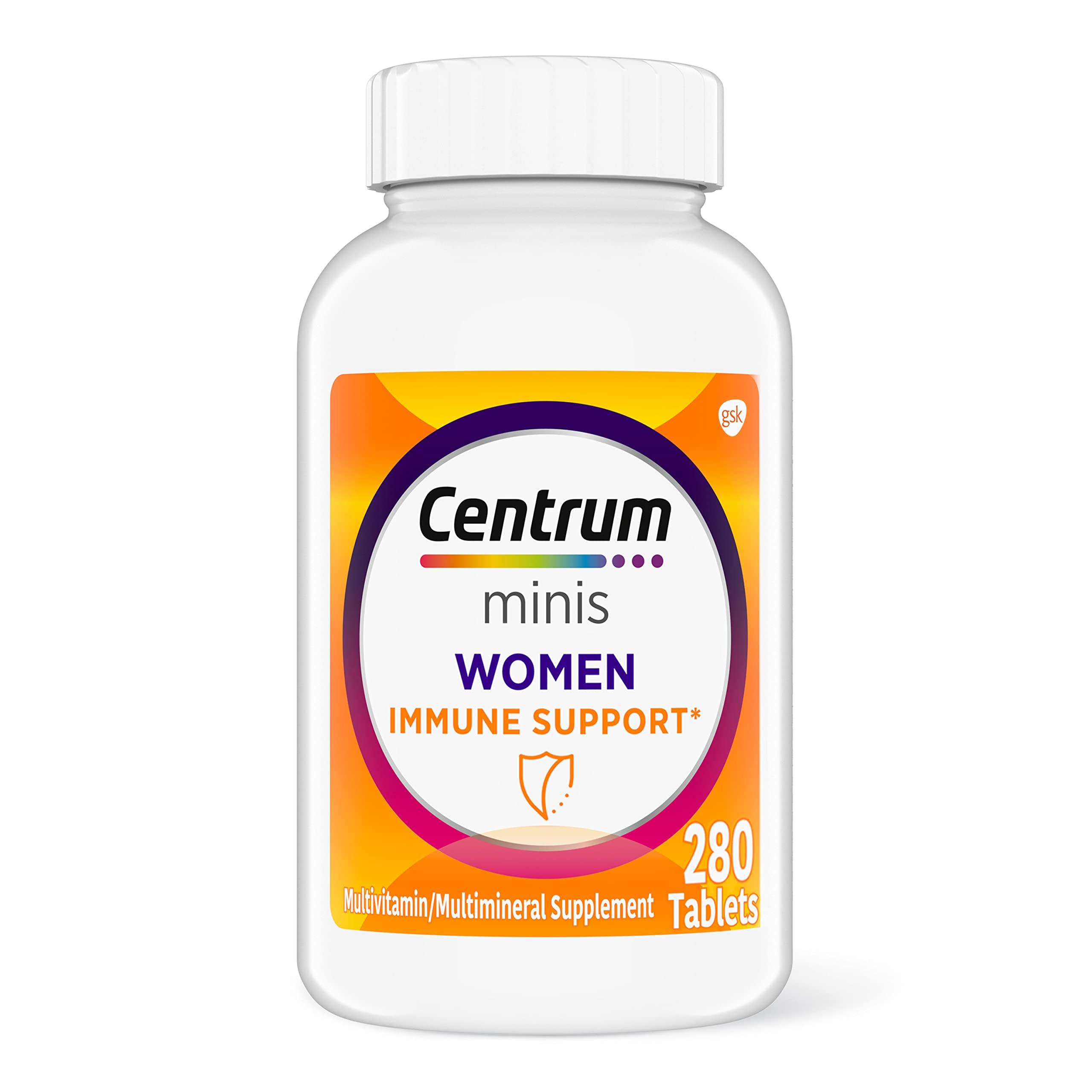 Centrum Centrum Minis Women's Daily Multivitamin for Immune Support with Zinc and Vitamin C, 280 Mini Tablets, 140 Day Supply