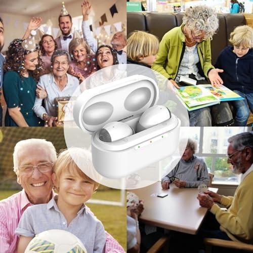 DAZZLAIT Hearing Aids with Noise Cancelling Hearing Aids for Seniors Severe Hearing Loss, Hearing aid with Charging Case Comfortable & Nearly Invisible