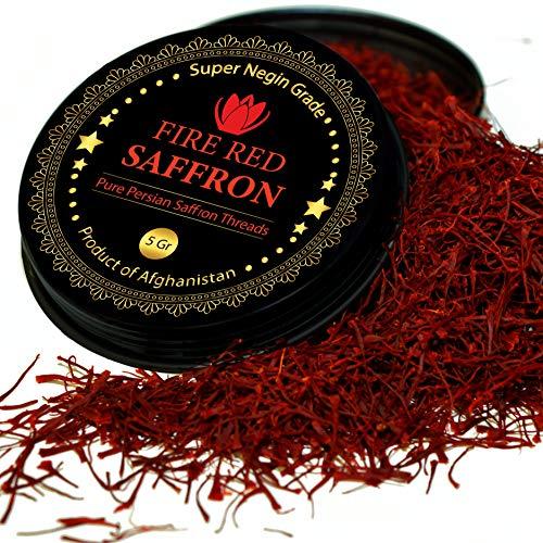 Vanilla Bean Kings Premium Saffron Threads, Pure All Red Saffron Spice | Super Negin Grade | For Culinary Use Such as Tea, Paella, Golden Milk, Rice, & Risotto (5 Grams)