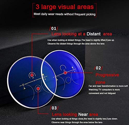 EFLAL EFLAL Near Far Varifocal Multifocal Progressive Women Transparent Orange UV400 Transition Photochromic Reading Glass (175 distance, 300 reading, Transparent Orange)