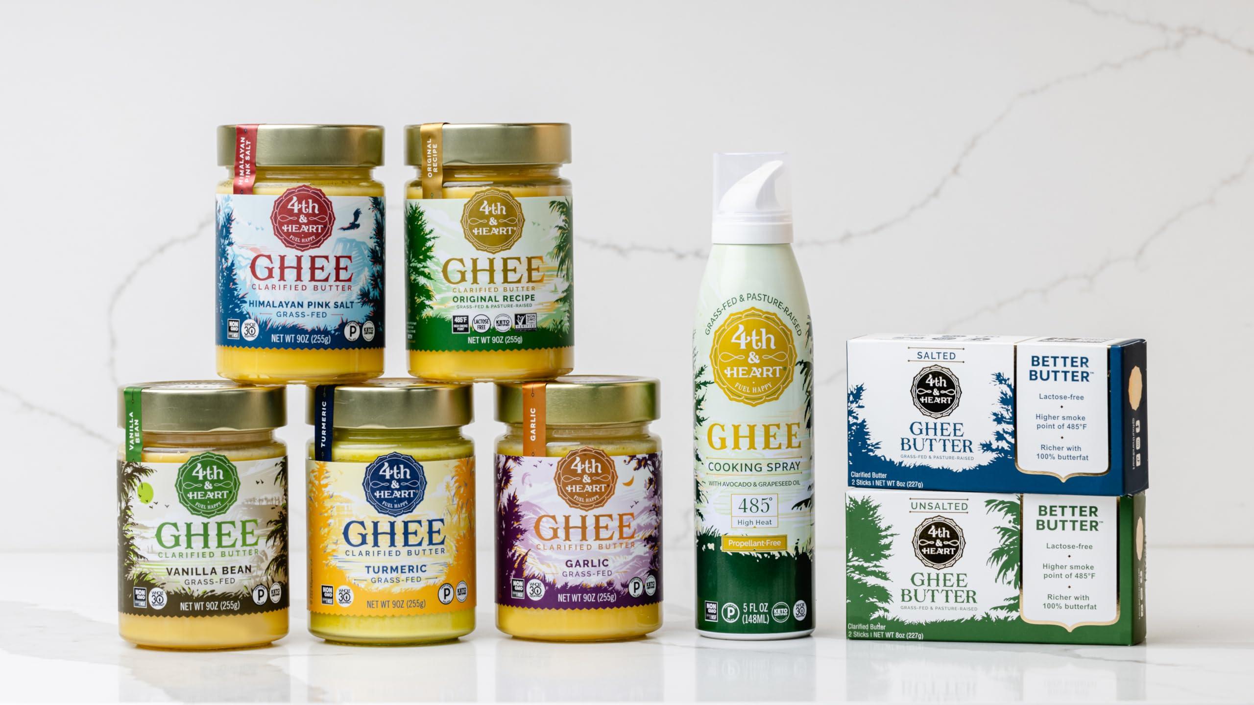 4th & Heart 4th & Heart Original Grass-Fed Ghee, Clarified Butter, Keto, Pasture Raised, Lactose and Casein Free, Certified Paleo (32 Ounces)