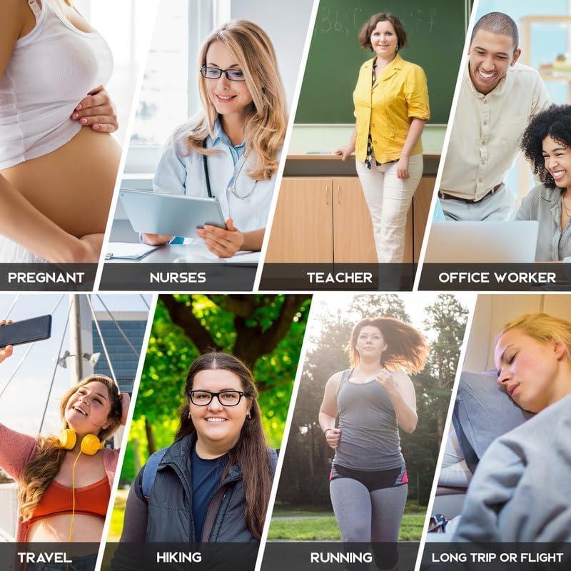 LEVSOX LEVSOX Wide Calf Compression Socks for Women Men Plus Size 15-20 mmHg Extra Large Knee High Support Sock for Nurses Pregnant Travel