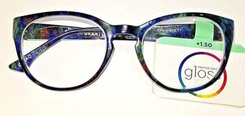 Foster Grant New Foster Grant Gloss Reading Glasses"Everly" Marbleized Blue Spring Hng +1.00