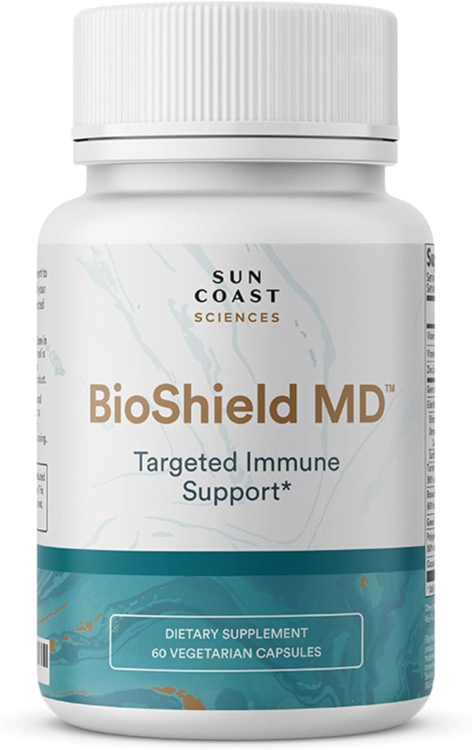 Sun Coast Sciences SUN COAST SCIENCES BioShield MD from Premium Immunity Support with Vitamin C, Vitamin D, Zinc, for Focus, Clarity, Joints Healthy and Muscle Recovery (60 Capsules)