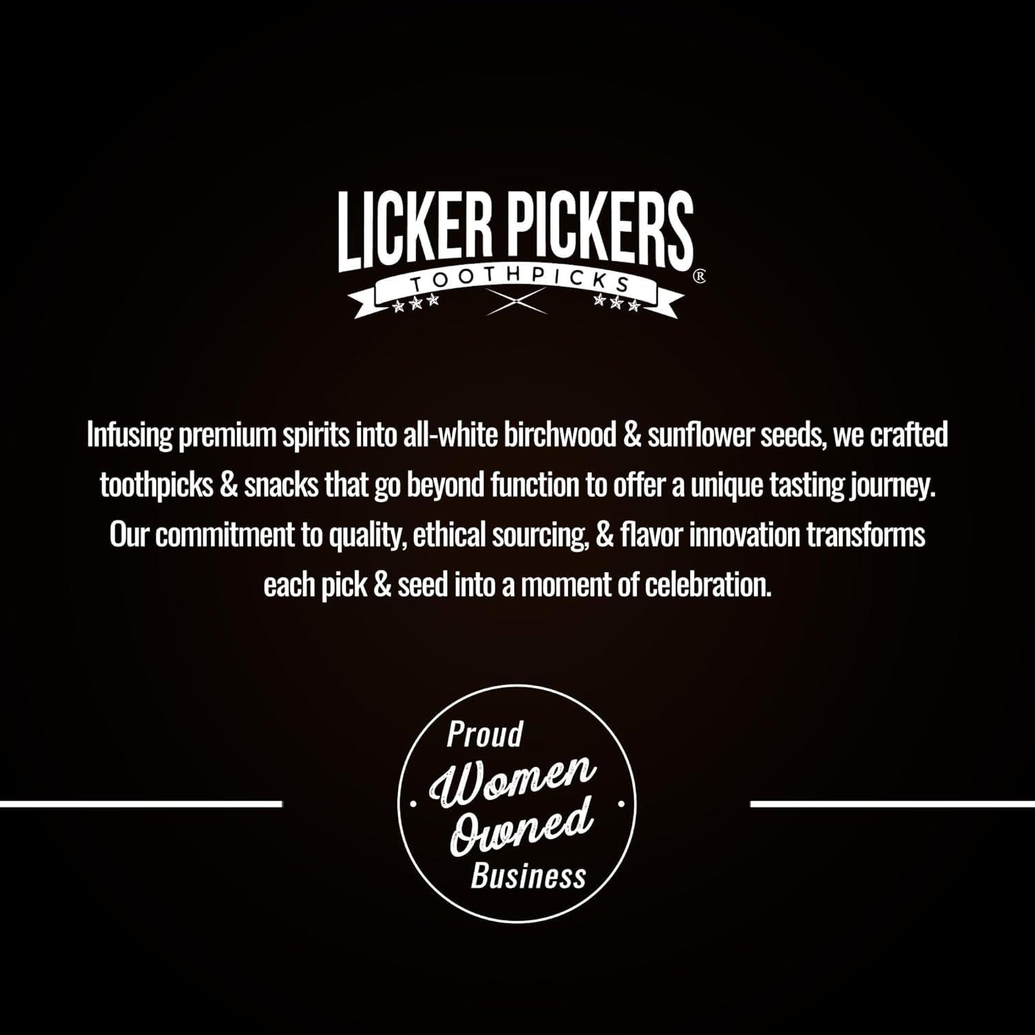 Licker Pickers Toothpicks All White Birchwood Toothpicks Made Using Premium Spirits. 25 Pickers - Red Hots & Whiskey