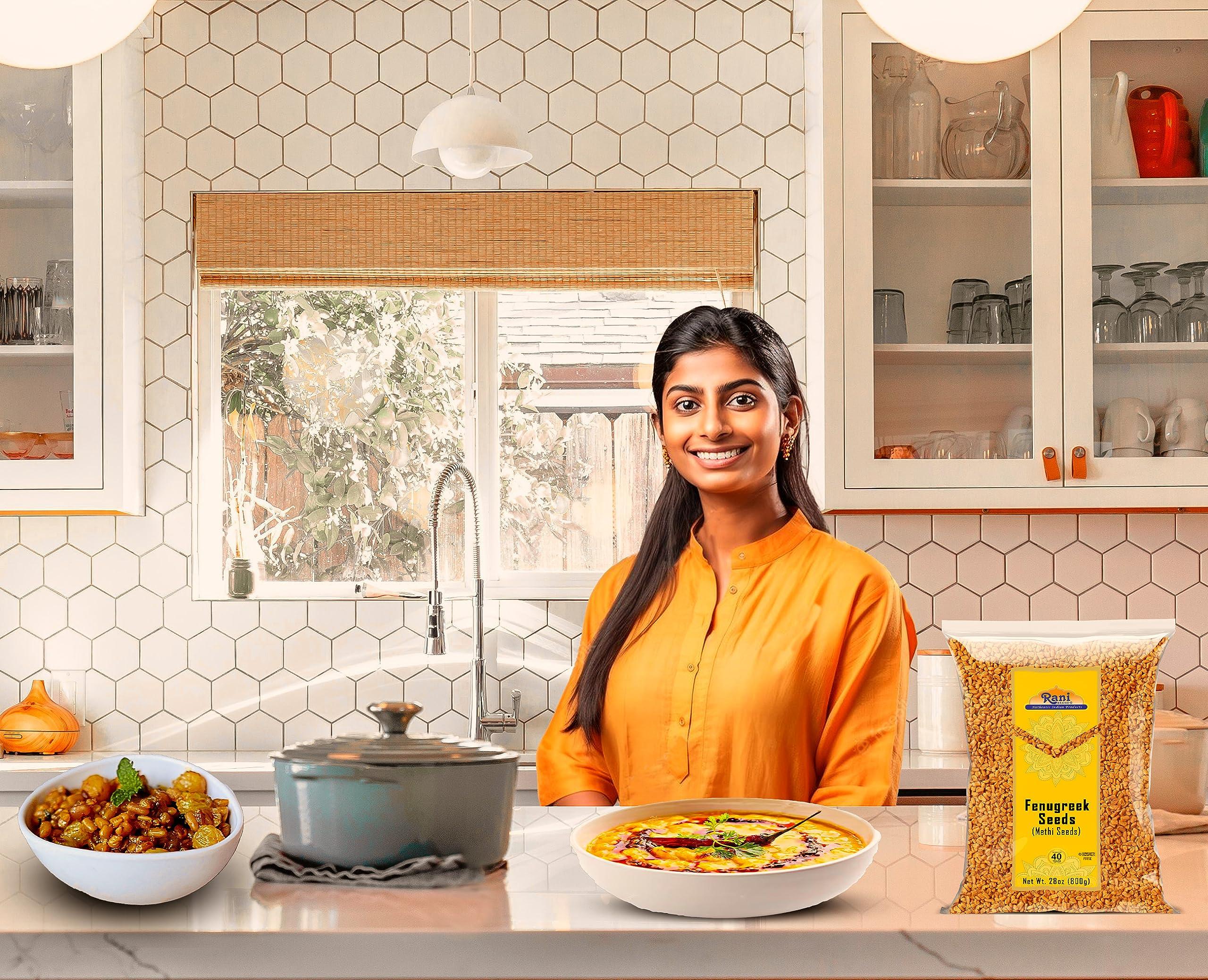 Rani Brand Authentic Indian Products Rani Fenugreek (Methi) Seeds Whole 28oz (800g) Trigonella foenum graecum ~ All Natural | Vegan | Gluten Friendly | Non-GMO | Kosher | Indian Origin, used in cooking & Ayurvedic spice