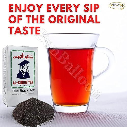 bonballoon Fine Black Tea Al-Kbous Al Kbous Al Kaboos Soft Loose Egyptian Egypt Arab Arabic Natural With Pure Oriental Strong Rich Taste Halal (1 Pack = 7.05 oz / 200 gm)