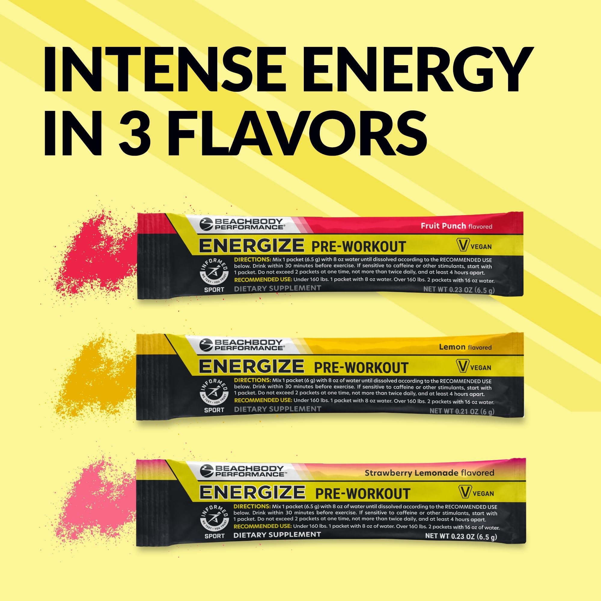 BODi BODi Energize Pre Workout Powder - Beta-Alanine, Quercetin & Low-Dose Caffeine Formula for Enhanced Energy & Focus, Increase Energy & Endurance Supplement, Strawberry Lemonade Flavored, 20 Sticks