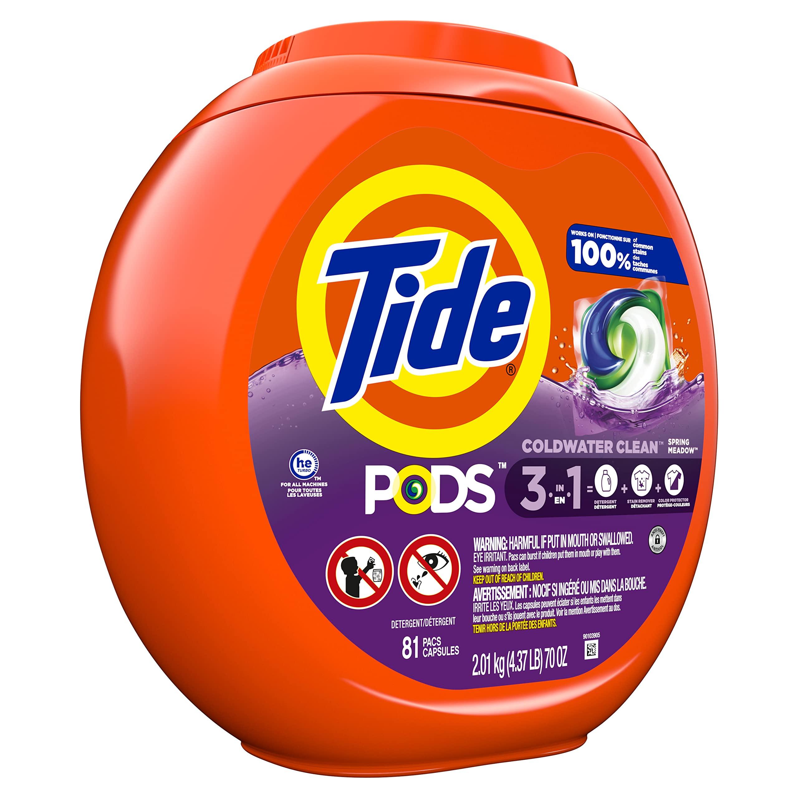 Tide Tide PODS Laundry Detergent Soap Pods, Spring Meadow, 81 count