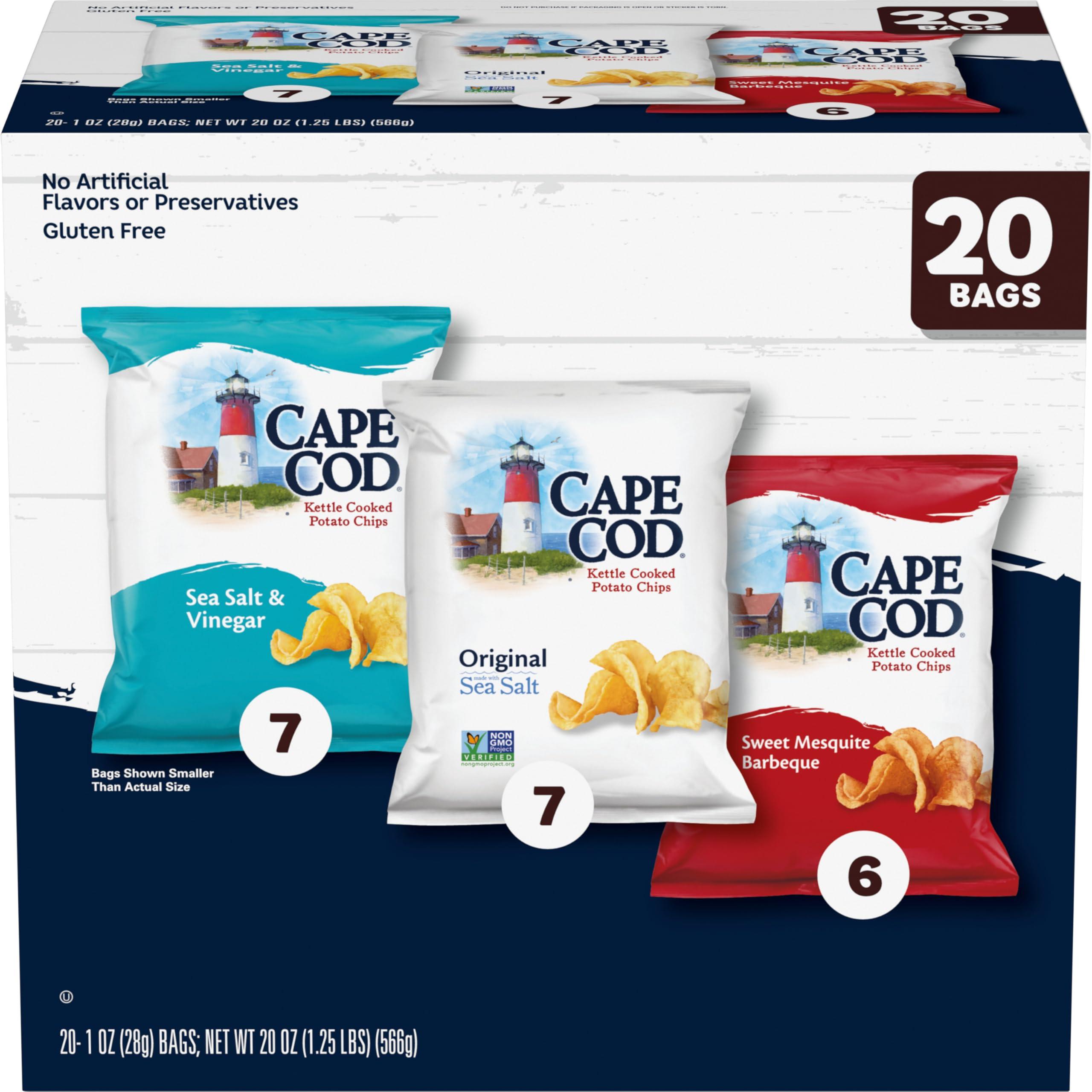 Cape Cod Cape Cod Potato Chips Variety Pack, 1 Oz, (Pack of 20)