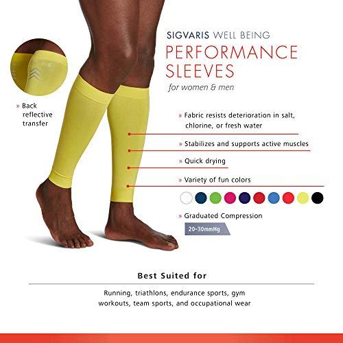 Sigvaris SIGVARIS Unisex Performance Compression Running Sleeve 412V 20-30mmHg,Black,Small