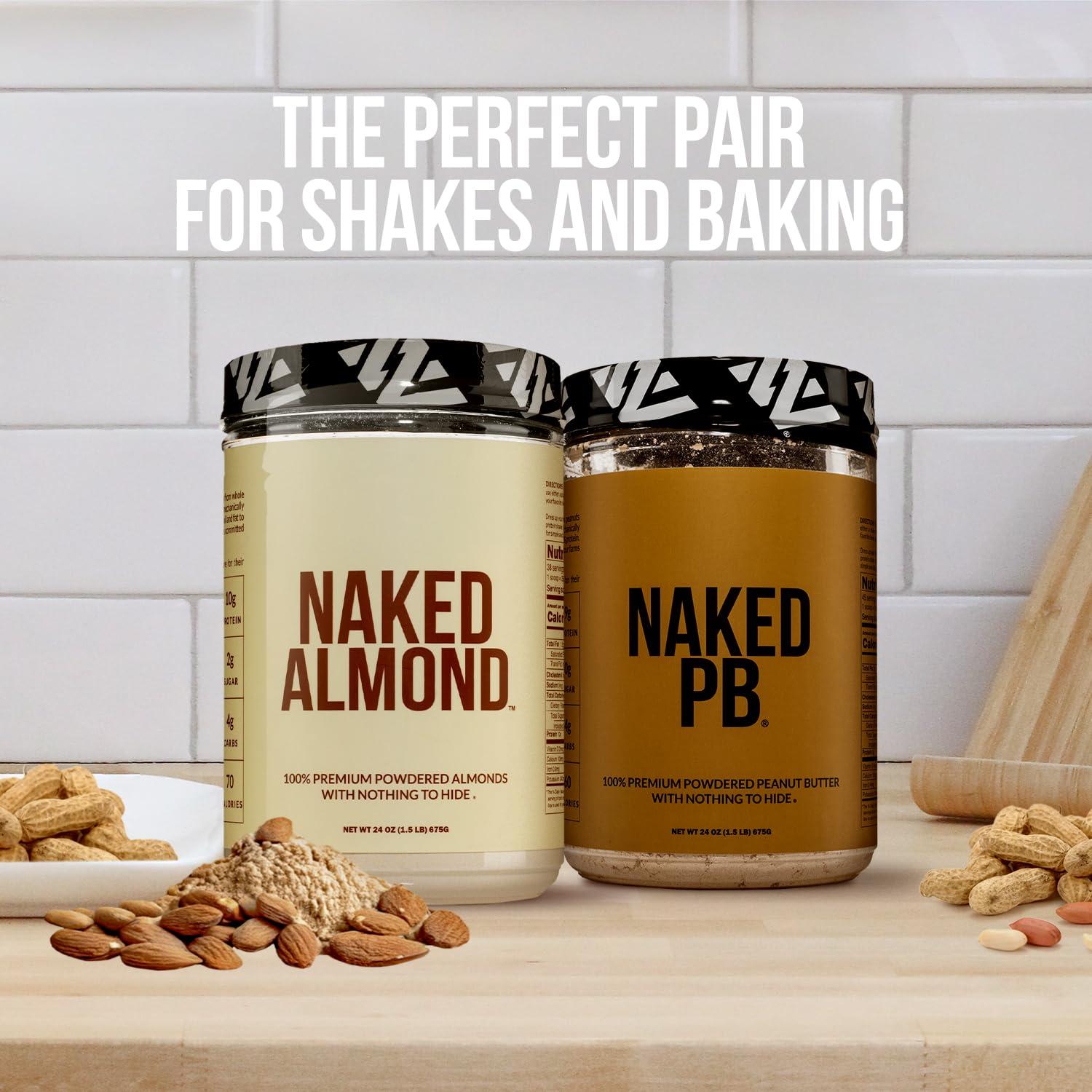 Naked Nutrition Organic Powdered Peanut Butter from US Farms Bulk, Only 1 Ingredient - Roasted Peanuts, Vegan, No Additives, Preservative Free, No Salt, No Sugar - 45 Servings - NAKED PB