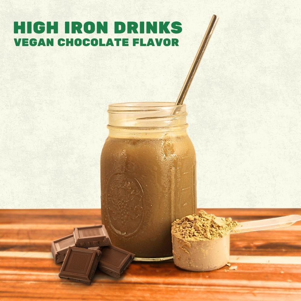 Smart Eats Smart Eats Iron Lift | Powder Iron Supplement | 30mg Iron, 20g Protein, 6g Fiber | 150% Vitamin D | Vegan | Blood Support | Easily Digested | High Iron Drinks | Boost Energy | Chocolate | 30 Scoops