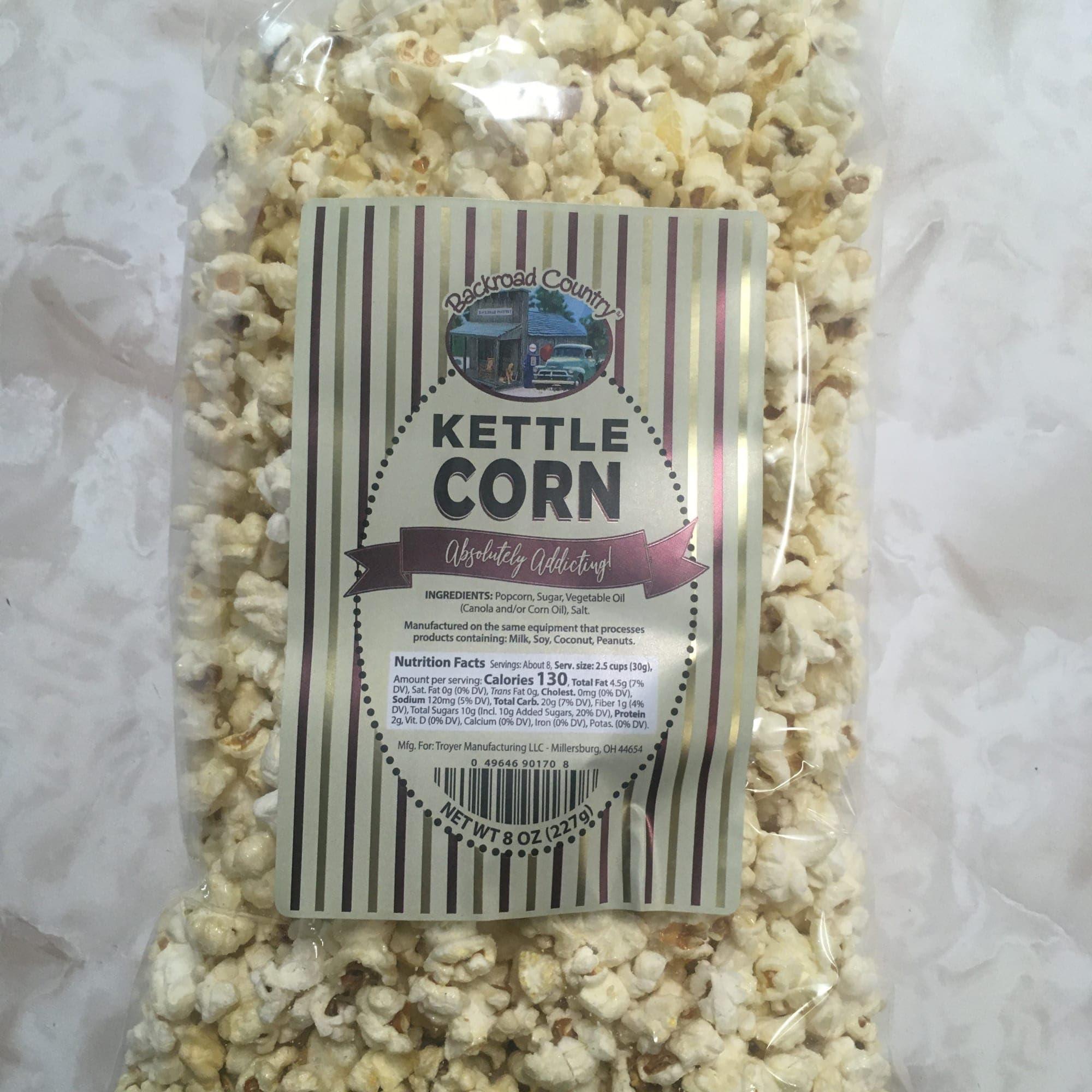 Troyer Cheese Inc Troyer Backroad Country Kettle Corn, Ohio USA Made, Three 8 oz Bags