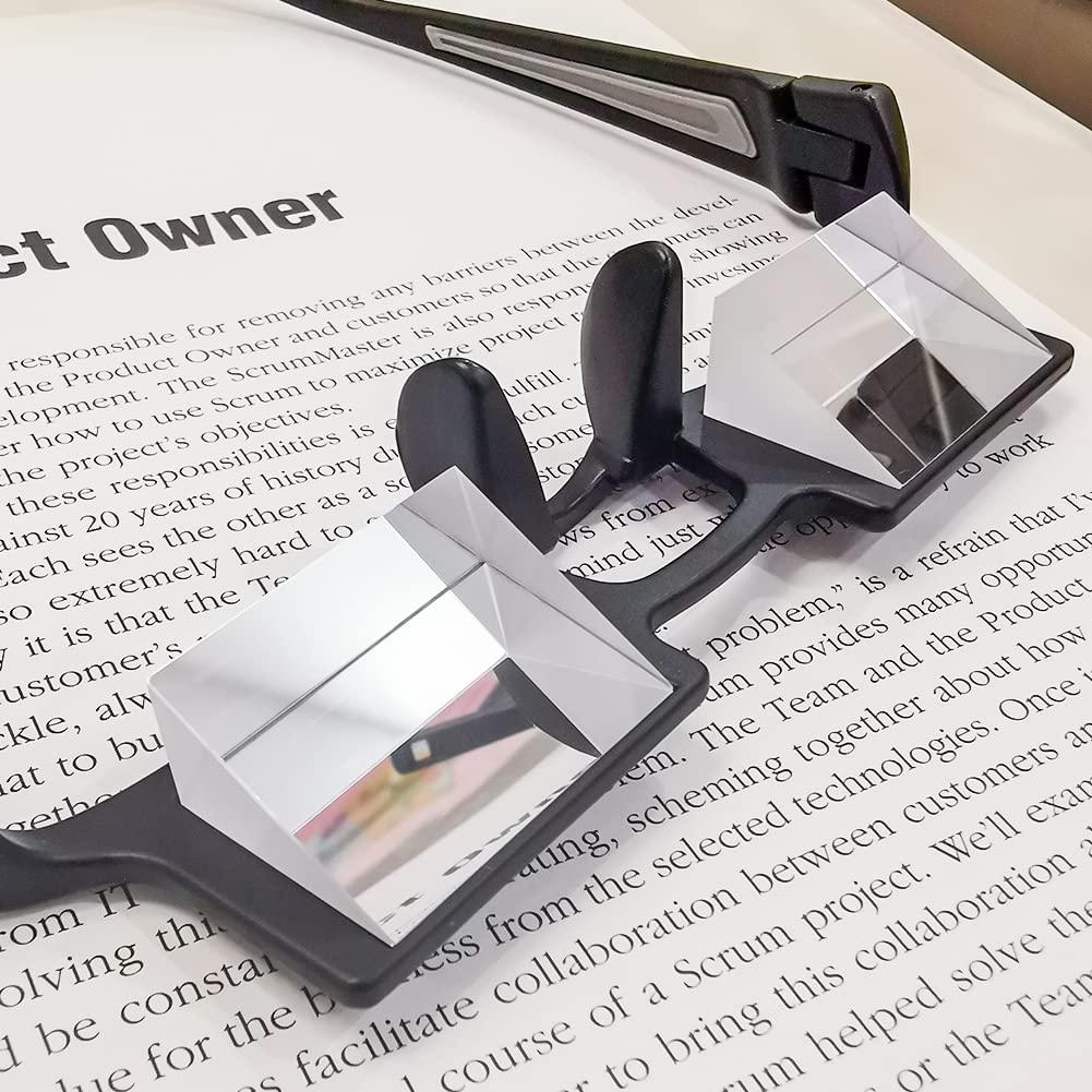 reiliva reiliva Prism Glasses Lazy Glasses Horizontal Position Glasses for lying down 90 Degree Glasses for Laying Down Reading and Watching TV