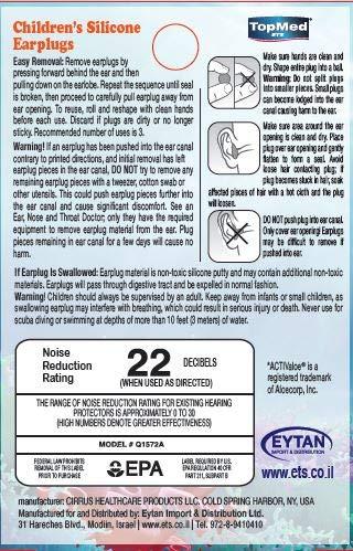 TOPMED ETS Top Med Soft Silicone Earplugs Value Pack, 6 (Children)
