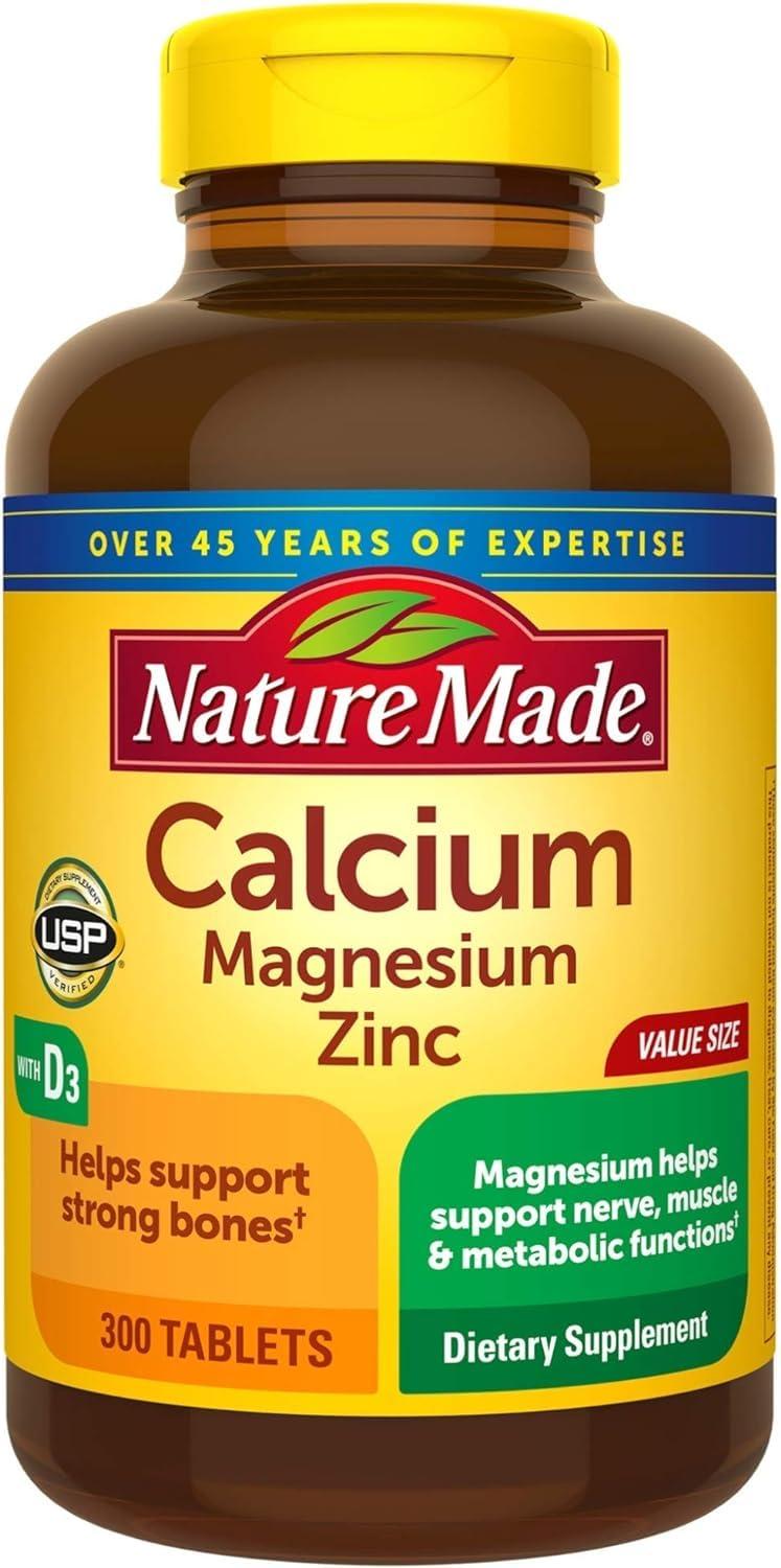 Nature Made Nature Made Calcium, Magnesium Oxide, Zinc with Vitamin D3 helps support Bone Strength, Tablets, 300 Count