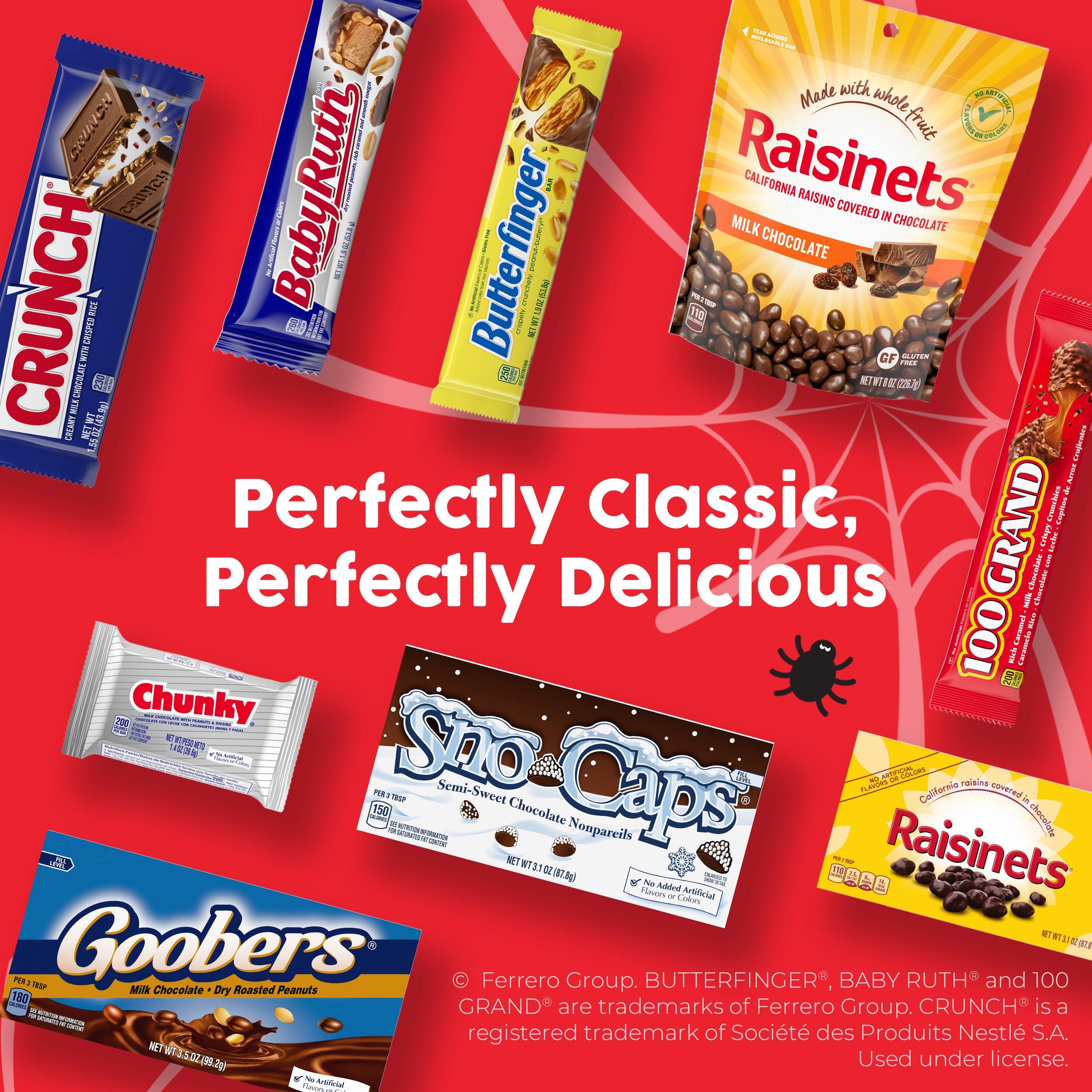 Butterfinger Butterfinger, CRUNCH, Baby Ruth and 100 Grand, Bulk 60 Pack, Assorted Fun Size Chocolate Candy Bars, Stocking Stuffers, 37.2 oz