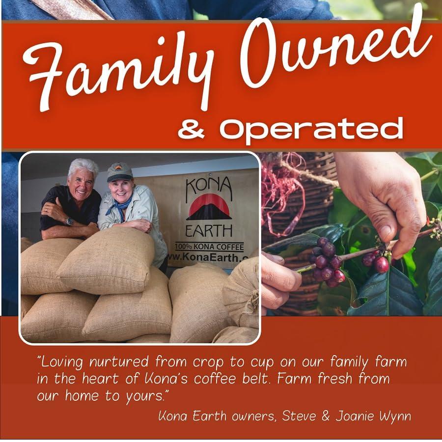 Kona Earth Kona Earth - Private Estate Farm Fresh, 100% Kona Coffee, Medium Dark Roast Coffee, Single-Estate Grown Micro-Batch-Roasted Whole Coffee Beans, 5 lbs. (Pack of 1)