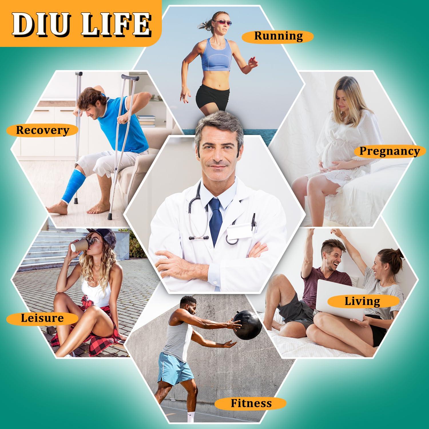 Diu Life Diu Life Copper Toeless Compression Socks for Women Men, Open Toe Socks 15-20mmHg is Best Support for All Day Wear