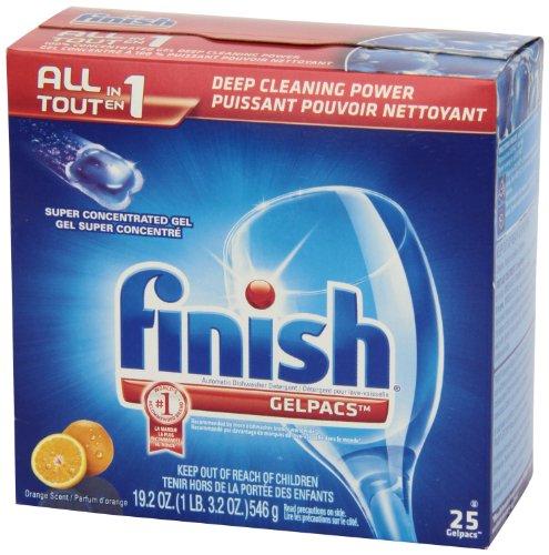 Finish Finish Gelpacs Scent Automatic Dishwasher Detergent, Orange, 25 Count