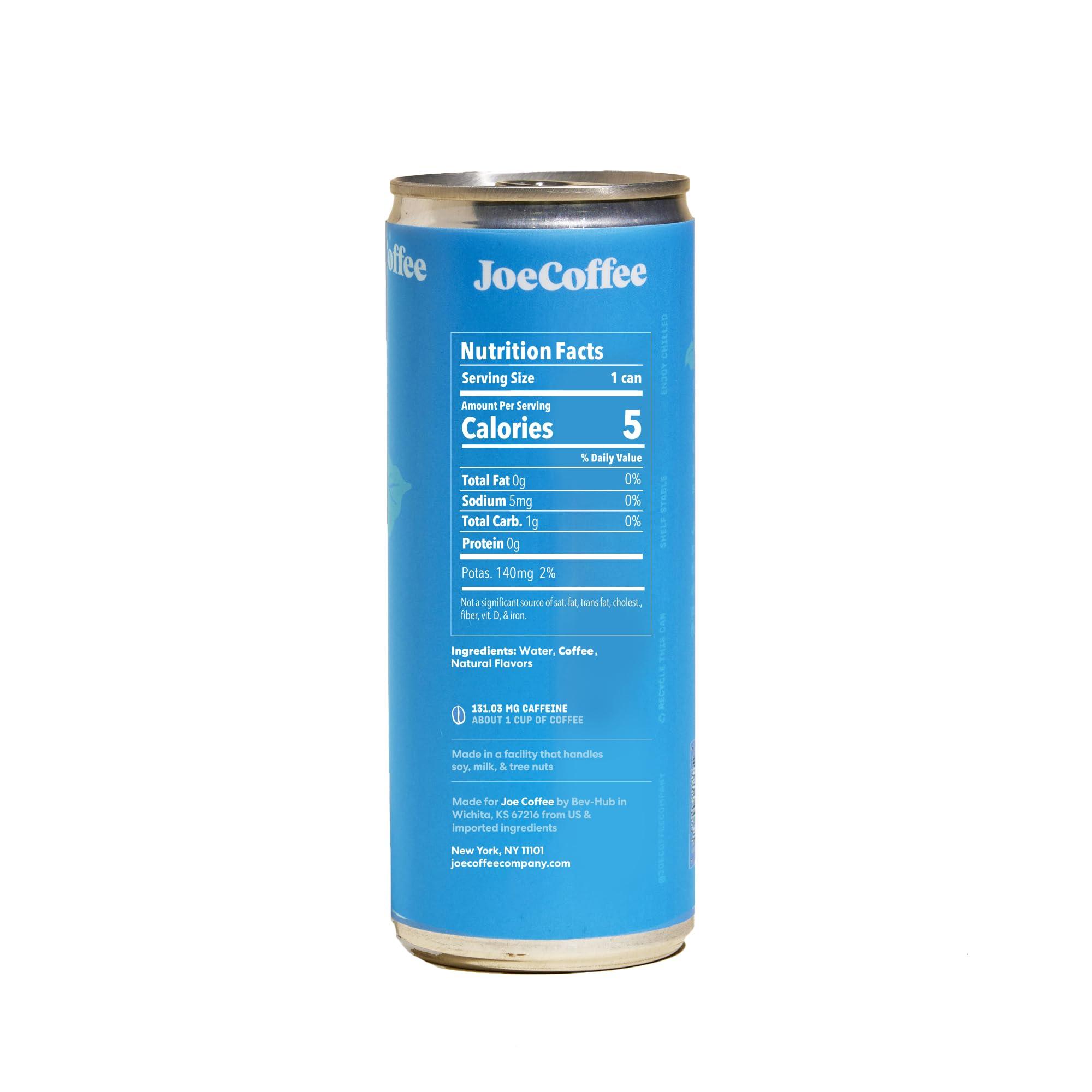 JOE COFFEE COMPANY Joe Coffee Company (NYC Roaster) Black Cold Brew Ready to Drink Coffee Cans (Pack of 12), RFA Certified, Kosher, Climate Friendly, Specialty Coffee